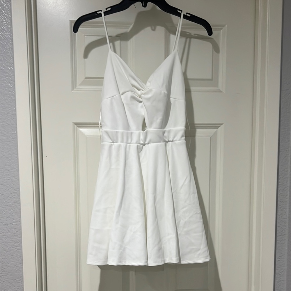 Elegant White Spaghetti Strap Dress